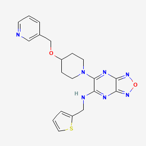 molecular formula C20H21N7O2S B4914281 6-[4-(3-pyridinylmethoxy)-1-piperidinyl]-N-(2-thienylmethyl)[1,2,5]oxadiazolo[3,4-b]pyrazin-5-amine 