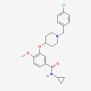 molecular formula C23H27ClN2O3 B4914286 3-{[1-(4-chlorobenzyl)-4-piperidinyl]oxy}-N-cyclopropyl-4-methoxybenzamide 