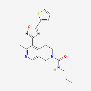 molecular formula C19H21N5O2S B4914291 6-methyl-N-propyl-5-[5-(2-thienyl)-1,2,4-oxadiazol-3-yl]-3,4-dihydro-2,7-naphthyridine-2(1H)-carboxamide 