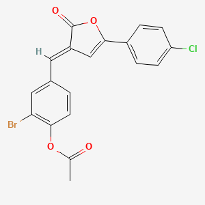 2-bromo-4-{(E)-[5-(4-chlorophenyl)-2-oxofuran-3(2H)-ylidene]methyl}phenyl acetate