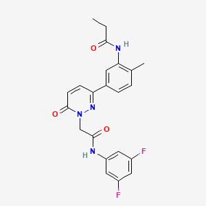 N-[5-(1-{2-[(3,5-difluorophenyl)amino]-2-oxoethyl}-6-oxo-1,6-dihydro-3-pyridazinyl)-2-methylphenyl]propanamide