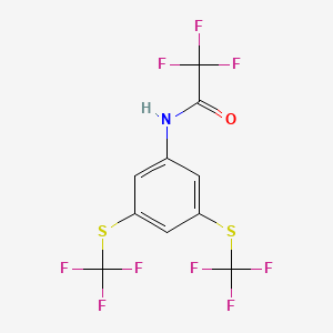 molecular formula C10H4F9NOS2 B4914324 N-[3,5-bis(trifluoromethylsulfanyl)phenyl]-2,2,2-trifluoroacetamide 