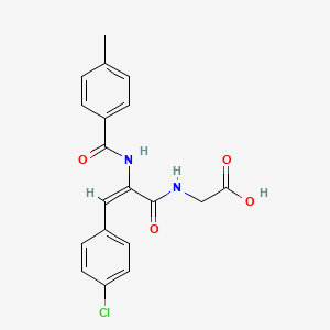 molecular formula C19H17ClN2O4 B4914325 2-[[(E)-3-(4-chlorophenyl)-2-[(4-methylbenzoyl)amino]prop-2-enoyl]amino]acetic acid 