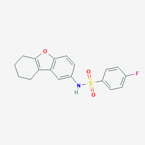 molecular formula C18H16FNO3S B491438 4-fluoro-N-(6,7,8,9-tetrahydrodibenzofuran-2-yl)benzenesulfonamide CAS No. 329224-16-0