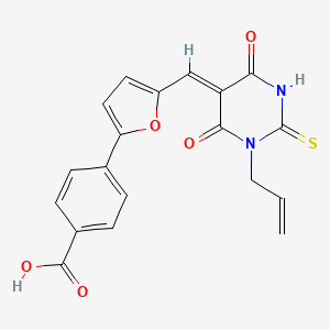 molecular formula C19H14N2O5S B4914386 4-[5-[(Z)-(4,6-dioxo-1-prop-2-enyl-2-sulfanylidene-1,3-diazinan-5-ylidene)methyl]furan-2-yl]benzoic acid 