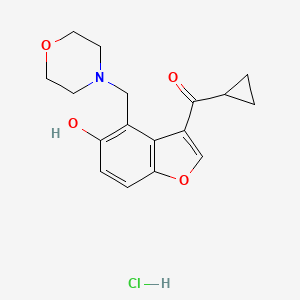 molecular formula C17H20ClNO4 B4914406 cyclopropyl-[5-hydroxy-4-(morpholin-4-ylmethyl)-1-benzofuran-3-yl]methanone;hydrochloride 