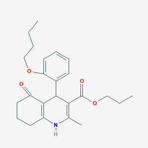 molecular formula C24H31NO4 B4914411 Propyl 4-(2-butoxyphenyl)-2-methyl-5-oxo-1,4,5,6,7,8-hexahydroquinoline-3-carboxylate 