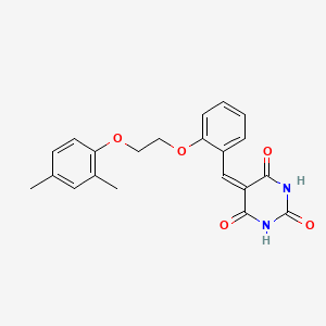 molecular formula C21H20N2O5 B4914443 5-[[2-[2-(2,4-Dimethylphenoxy)ethoxy]phenyl]methylidene]-1,3-diazinane-2,4,6-trione 