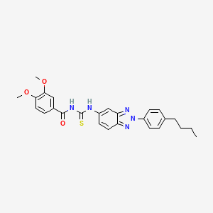 N-{[2-(4-butylphenyl)-2H-benzotriazol-5-yl]carbamothioyl}-3,4-dimethoxybenzamide