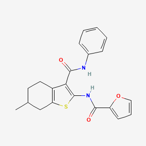 molecular formula C21H20N2O3S B4914450 N-[6-methyl-3-(phenylcarbamoyl)-4,5,6,7-tetrahydro-1-benzothiophen-2-yl]furan-2-carboxamide 