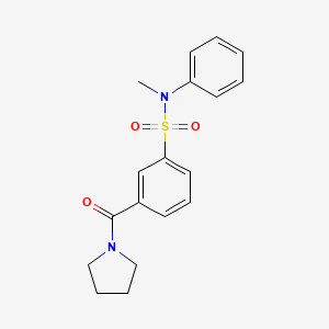 molecular formula C18H20N2O3S B4914454 N-methyl-N-phenyl-3-(1-pyrrolidinylcarbonyl)benzenesulfonamide 