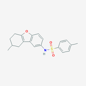 molecular formula C20H21NO3S B491448 4-甲基-N-(8-甲基-6,7,8,9-四氢二苯并[b,d]呋喃-2-基)苯磺酰胺 CAS No. 301315-57-1