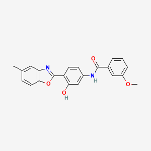 N-[3-hydroxy-4-(5-methyl-1,3-benzoxazol-2-yl)phenyl]-3-methoxybenzamide