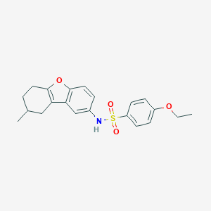 molecular formula C21H23NO4S B491453 4-ethoxy-N-(8-methyl-6,7,8,9-tetrahydrodibenzo[b,d]furan-2-yl)benzenesulfonamide CAS No. 305374-22-5