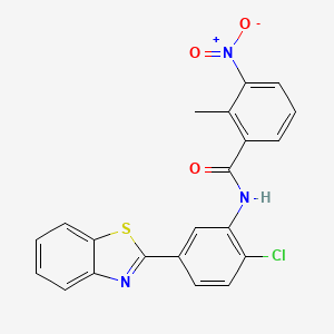 molecular formula C21H14ClN3O3S B4914532 N-[5-(1,3-benzothiazol-2-yl)-2-chlorophenyl]-2-methyl-3-nitrobenzamide 