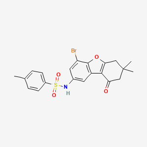 molecular formula C21H20BrNO4S B4914554 N-(4-bromo-7,7-dimethyl-9-oxo-6,7,8,9-tetrahydrodibenzo[b,d]furan-2-yl)-4-methylbenzenesulfonamide 