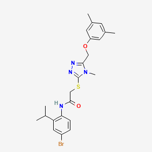 molecular formula C23H27BrN4O2S B4914562 N-(4-bromo-2-isopropylphenyl)-2-({5-[(3,5-dimethylphenoxy)methyl]-4-methyl-4H-1,2,4-triazol-3-yl}thio)acetamide 