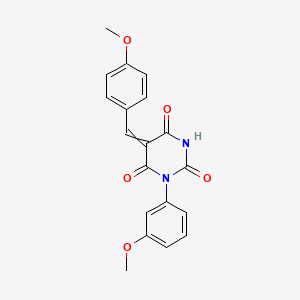 molecular formula C19H16N2O5 B4914567 1-(3-Methoxyphenyl)-5-[(4-methoxyphenyl)methylidene]-1,3-diazinane-2,4,6-trione 