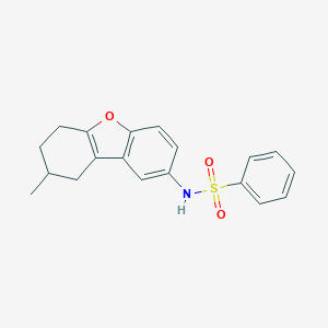 molecular formula C19H19NO3S B491457 N-(8-methyl-6,7,8,9-tetrahydrodibenzofuran-2-yl)benzenesulfonamide CAS No. 406474-69-9