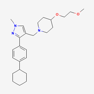 molecular formula C25H37N3O2 B4914612 1-{[3-(4-cyclohexylphenyl)-1-methyl-1H-pyrazol-4-yl]methyl}-4-(2-methoxyethoxy)piperidine 