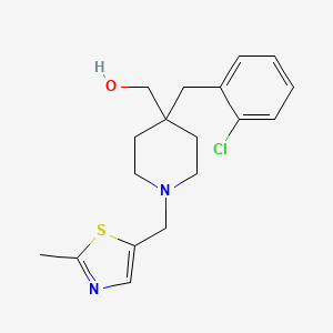 {4-(2-chlorobenzyl)-1-[(2-methyl-1,3-thiazol-5-yl)methyl]-4-piperidinyl}methanol