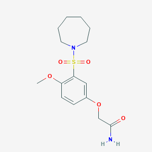 molecular formula C15H22N2O5S B4914715 2-[3-(Azepan-1-ylsulfonyl)-4-methoxyphenoxy]acetamide 