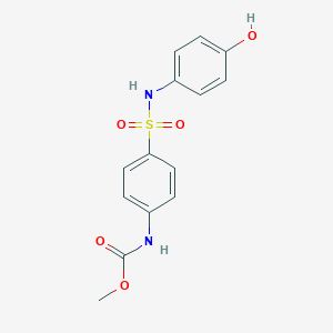 molecular formula C14H14N2O5S B491473 [4-(4-Hydroxy-phenylsulfamoyl)-phenyl]-carbamic acid methyl ester CAS No. 321683-57-2