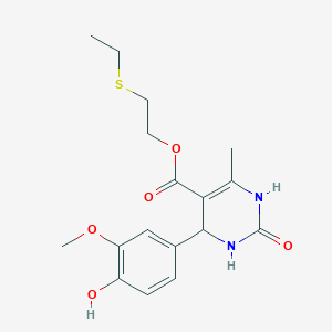 molecular formula C17H22N2O5S B4914735 2-(Ethylsulfanyl)ethyl 4-(4-hydroxy-3-methoxyphenyl)-6-methyl-2-oxo-1,2,3,4-tetrahydropyrimidine-5-carboxylate 