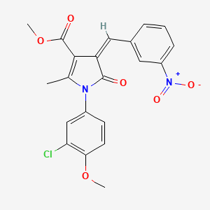 molecular formula C21H17ClN2O6 B4914741 methyl (4Z)-1-(3-chloro-4-methoxyphenyl)-2-methyl-4-(3-nitrobenzylidene)-5-oxo-4,5-dihydro-1H-pyrrole-3-carboxylate 