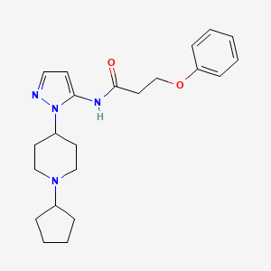 N-[1-(1-cyclopentyl-4-piperidinyl)-1H-pyrazol-5-yl]-3-phenoxypropanamide