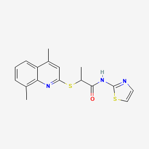 2-(4,8-dimethylquinolin-2-yl)sulfanyl-N-(1,3-thiazol-2-yl)propanamide