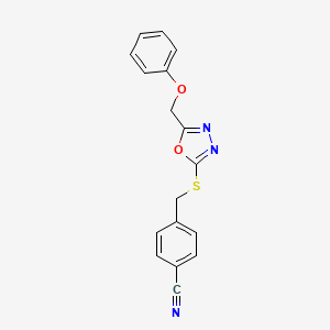 4-({[5-(phenoxymethyl)-1,3,4-oxadiazol-2-yl]thio}methyl)benzonitrile