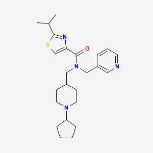 molecular formula C24H34N4OS B4914854 N-[(1-cyclopentyl-4-piperidinyl)methyl]-2-isopropyl-N-(3-pyridinylmethyl)-1,3-thiazole-4-carboxamide 