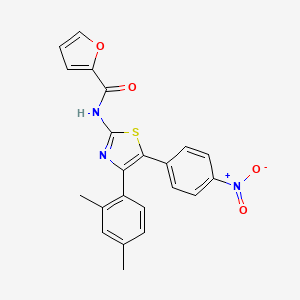 molecular formula C22H17N3O4S B4914904 N-[4-(2,4-dimethylphenyl)-5-(4-nitrophenyl)-1,3-thiazol-2-yl]-2-furamide 