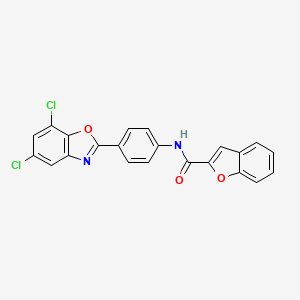 N-[4-(5,7-dichloro-1,3-benzoxazol-2-yl)phenyl]-1-benzofuran-2-carboxamide