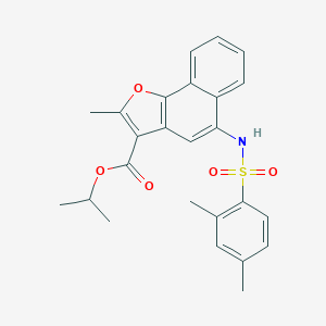 molecular formula C25H25NO5S B491493 Isopropyl 5-(2,4-dimethylphenylsulfonamido)-2-methylnaphtho[1,2-b]furan-3-carboxylate CAS No. 361179-38-6