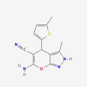 molecular formula C13H12N4OS B4914932 6-Amino-3-methyl-4-(5-methylthiophen-2-yl)-1,4-dihydropyrano[2,3-c]pyrazole-5-carbonitrile 