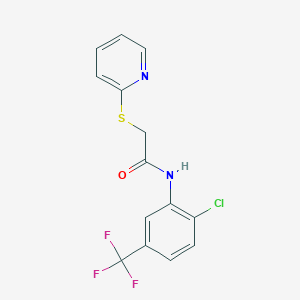 N-[2-chloro-5-(trifluoromethyl)phenyl]-2-(pyridin-2-ylsulfanyl)acetamide