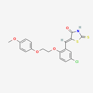 molecular formula C19H16ClNO4S2 B4914951 5-{5-chloro-2-[2-(4-methoxyphenoxy)ethoxy]benzylidene}-2-thioxo-1,3-thiazolidin-4-one 