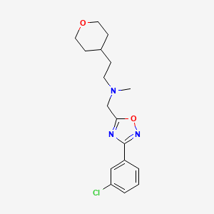 molecular formula C17H22ClN3O2 B4914961 N-{[3-(3-chlorophenyl)-1,2,4-oxadiazol-5-yl]methyl}-N-methyl-2-(tetrahydro-2H-pyran-4-yl)ethanamine 