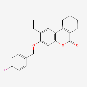 molecular formula C22H21FO3 B4914974 2-ethyl-3-[(4-fluorobenzyl)oxy]-7,8,9,10-tetrahydro-6H-benzo[c]chromen-6-one 