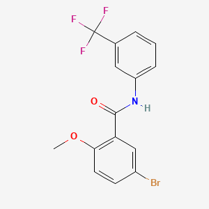 molecular formula C15H11BrF3NO2 B4914975 5-bromo-2-methoxy-N-[3-(trifluoromethyl)phenyl]benzamide 