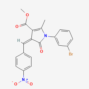 molecular formula C20H15BrN2O5 B4914995 methyl (4Z)-1-(3-bromophenyl)-2-methyl-4-(4-nitrobenzylidene)-5-oxo-4,5-dihydro-1H-pyrrole-3-carboxylate 