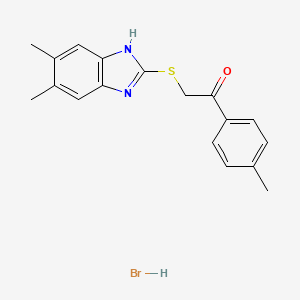 molecular formula C18H19BrN2OS B4915000 2-[(5,6-dimethyl-1H-benzimidazol-2-yl)sulfanyl]-1-(4-methylphenyl)ethanone;hydrobromide 