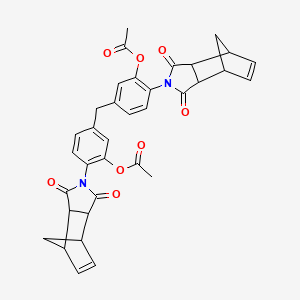 molecular formula C35H30N2O8 B4915002 5-{[3-(ACETYLOXY)-4-{3,5-DIOXO-4-AZATRICYCLO[5.2.1.0(2),?]DEC-8-EN-4-YL}PHENYL]METHYL}-2-{3,5-DIOXO-4-AZATRICYCLO[5.2.1.0(2),?]DEC-8-EN-4-YL}PHENYL ACETATE 