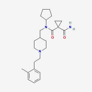 molecular formula C25H37N3O2 B4915005 1-N'-cyclopentyl-1-N'-[[1-[2-(2-methylphenyl)ethyl]piperidin-4-yl]methyl]cyclopropane-1,1-dicarboxamide 