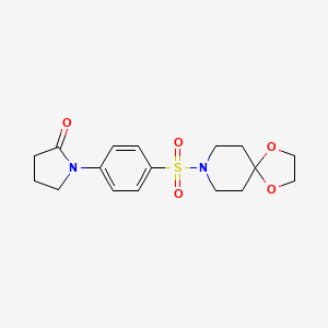 molecular formula C17H22N2O5S B4915013 1-[4-(1,4-dioxa-8-azaspiro[4.5]dec-8-ylsulfonyl)phenyl]-2-pyrrolidinone 