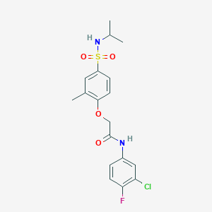 N-(3-CHLORO-4-FLUOROPHENYL)-2-{2-METHYL-4-[(PROPAN-2-YL)SULFAMOYL]PHENOXY}ACETAMIDE