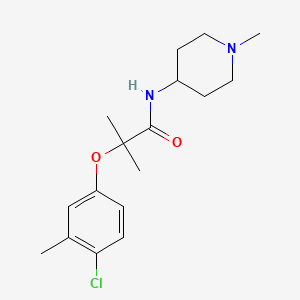 molecular formula C17H25ClN2O2 B4915034 2-(4-chloro-3-methylphenoxy)-2-methyl-N-(1-methylpiperidin-4-yl)propanamide 