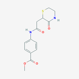 molecular formula C14H16N2O4S B4915038 Methyl 4-{[(3-oxothiomorpholin-2-yl)acetyl]amino}benzoate 